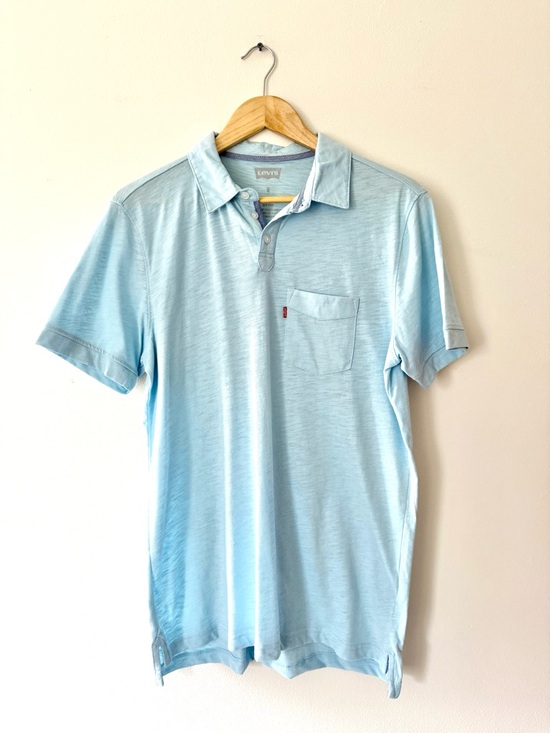 Levi's Other - Levi's Light Blue Red Tab Pocket Slub Polo Neo-Prep Coastal Preppy Minimalist